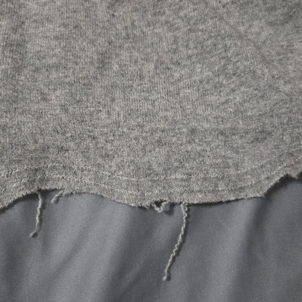 Born Again Bluez BAB Peace Sign Cropped Sweater Womens Size Large Cashmere Grey - Picture 3 of 10